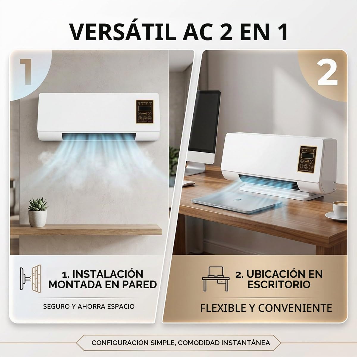 Mini aire acondicionado portátil 2 en 1