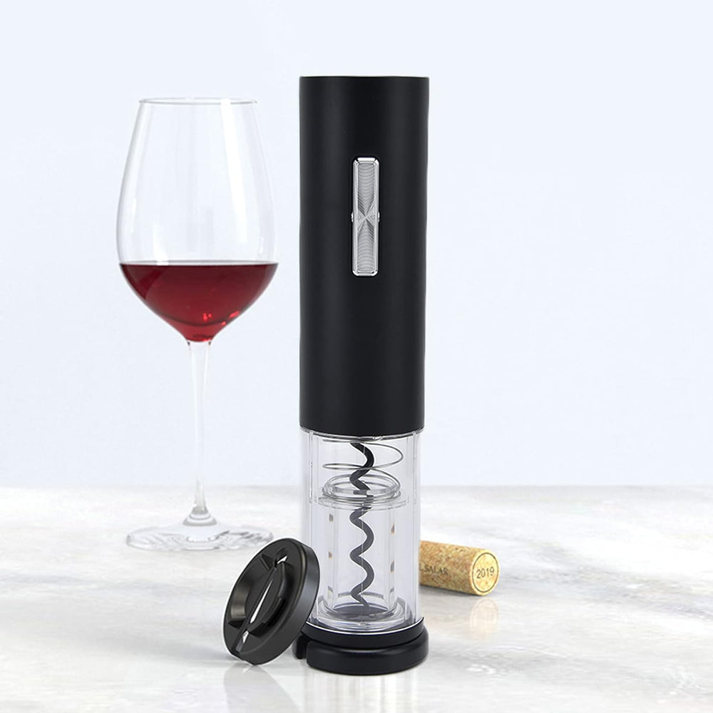Sacacorchos eléctrico Premium + abridor de vino transparente