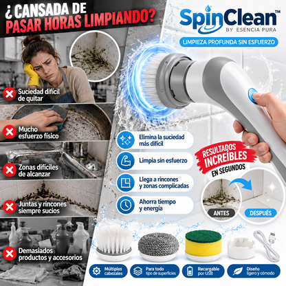 SpinClean™  Cepillo Eléctrico que frota por ti