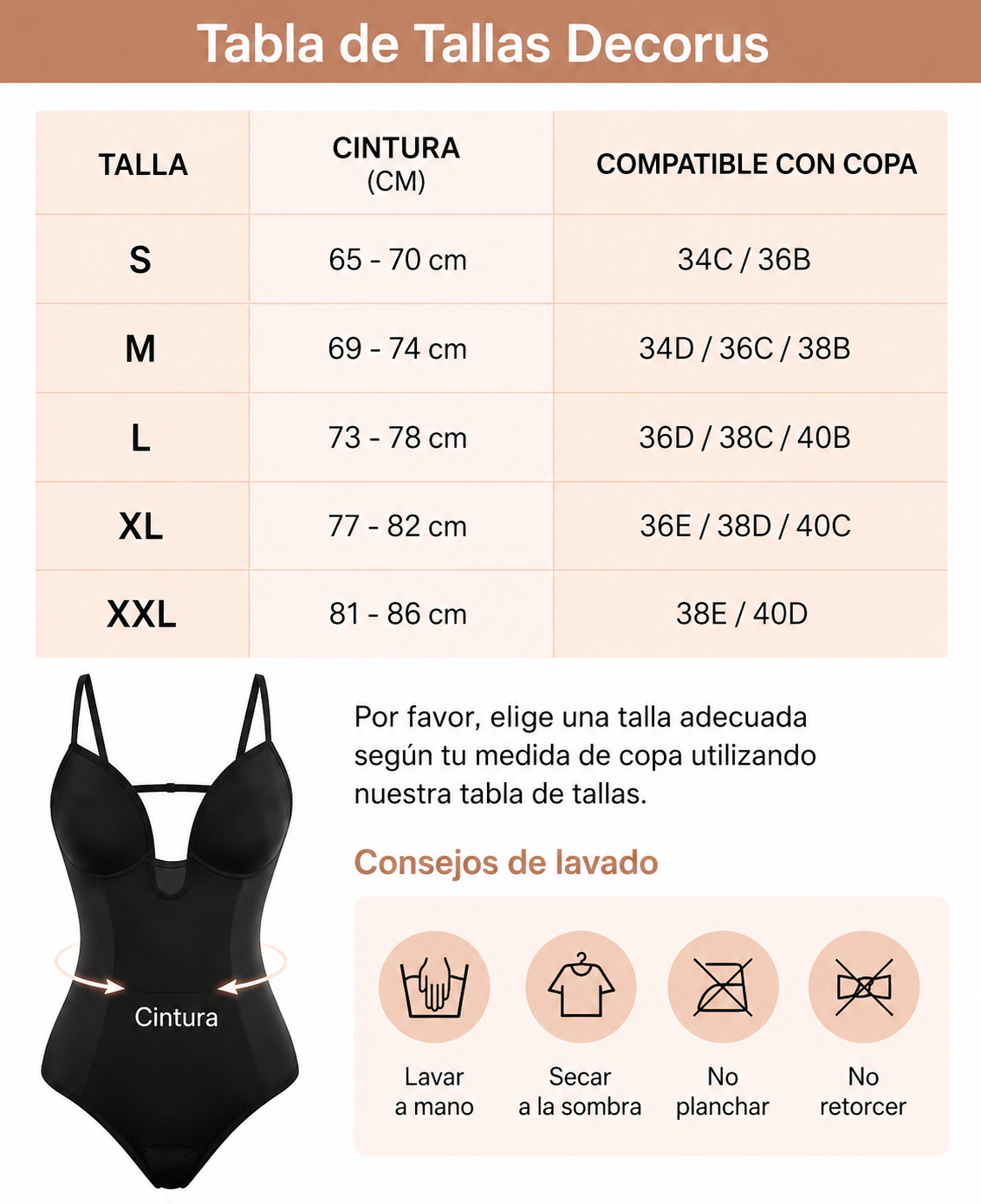 Body Moldeador Sin Costuras Color Negro - Talla XL/XXL