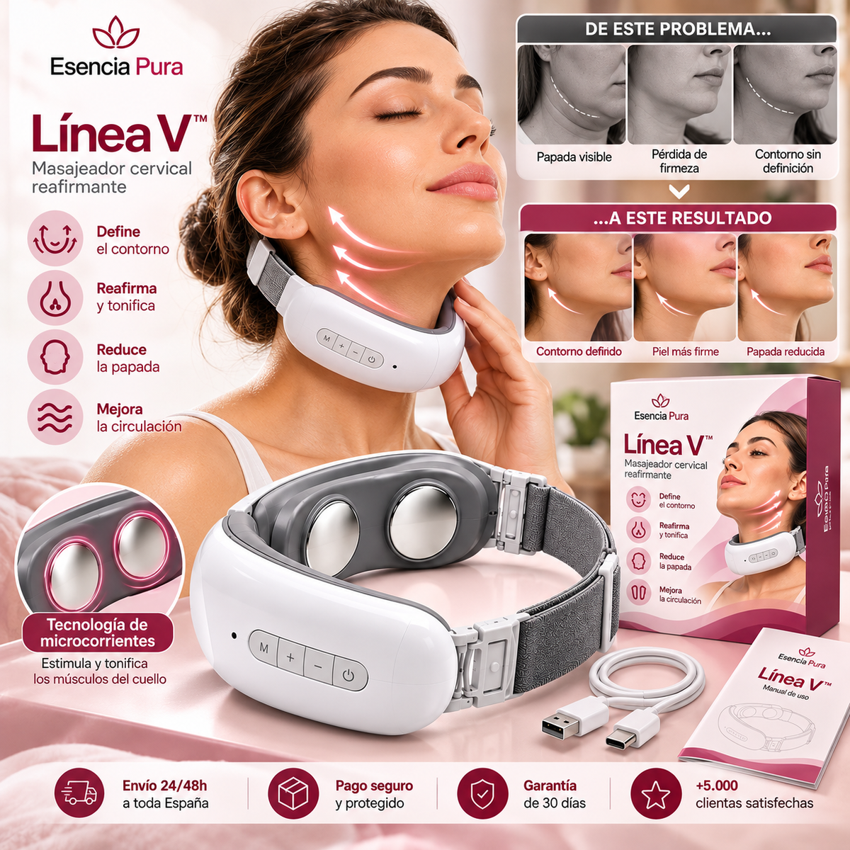 Línea V – Tensor facial y definidor de mandíbula